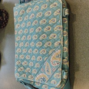 Vera Bradley paisley blue lap top diaper messenger bag